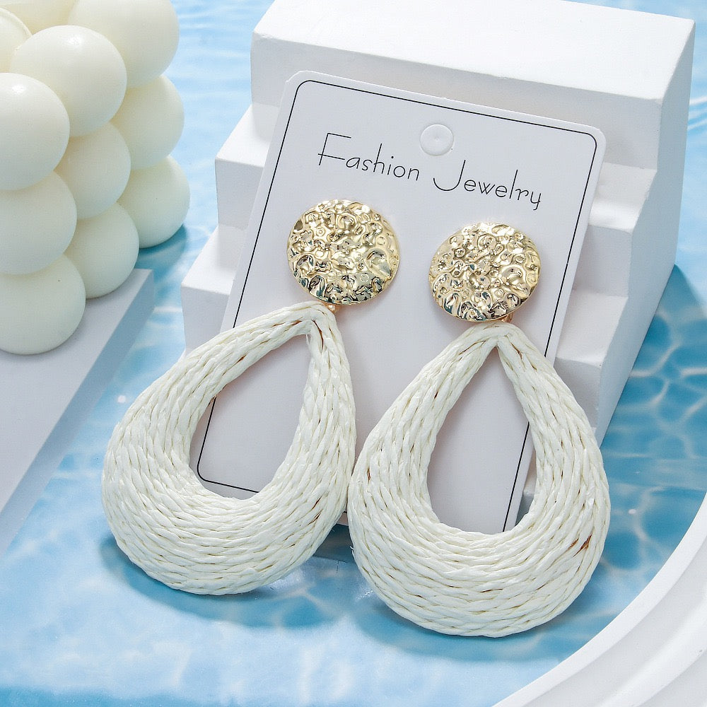 Bohemian Handwoven Raffia Earring